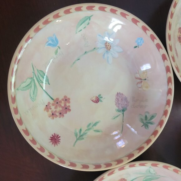 Royal Worcester Gardeners Journal Cereal Bowls Set Of 4 - Picture 2 of 6